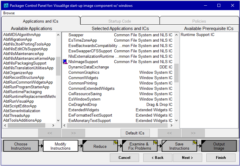 Packager Control Panel