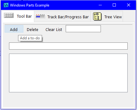 Tool Bar example